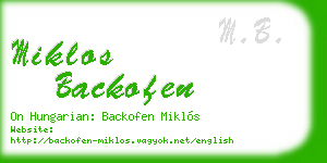 miklos backofen business card